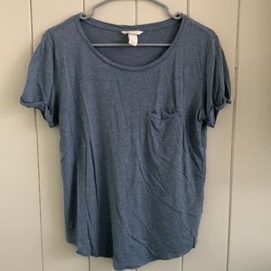 H&M: Scoop neck grey/blue top